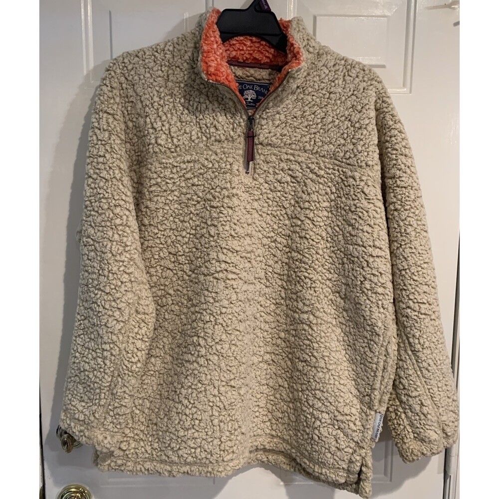 Live Oak Brand 1/4‎ Zip Women’s Beige Sherpa Pullover Size Large